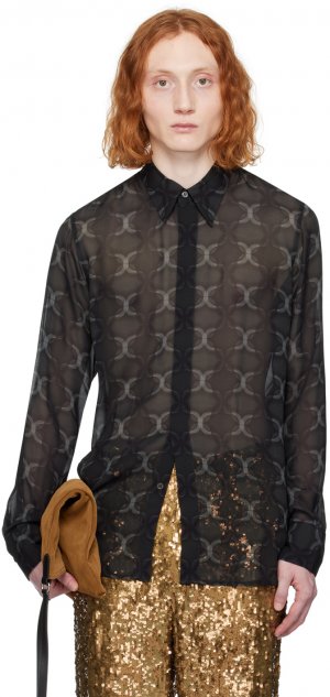 Черная рубашка из смокинга с длинным рукавом Carvie Dries Van Noten