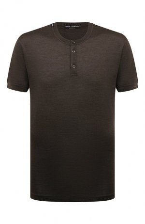 Шелковая футболка Dolce & Gabbana. Цвет: коричневый