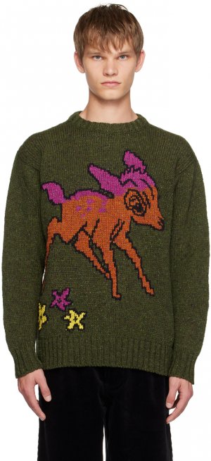 Зеленый свитер с космическим оленем Howlin' Howlin'
