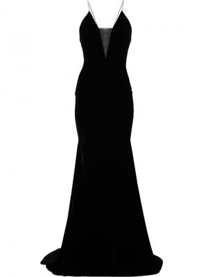 Длинное платье с полупрозрачной вставкой Maddox Alex Perry. Цвет: чёрный