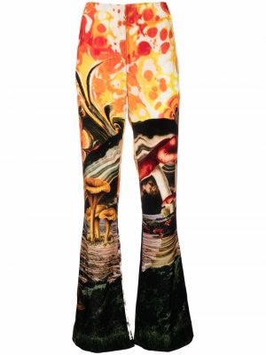 Graphic-print flared trousers Acne Studios. Цвет: оранжевый