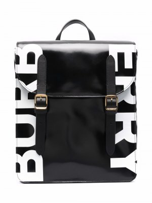Рюкзак с логотипом Burberry Kids. Цвет: черный