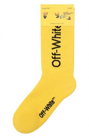 Хлопковые носки Off-White. Цвет: жёлтый