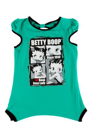 Футболка Betty Boop. Цвет: зеленый