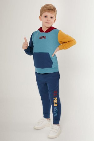 НАС. Спортивный костюм для мальчика серовато-синего цвета Polo Assn U.S. Assn.