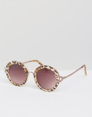 Круглые солнцезащитные очки Lovin Somedays. Цвет: коричневый
