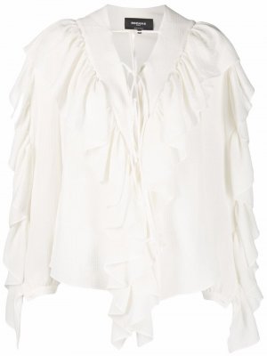 Блузка с оборками Rochas. Цвет: белый