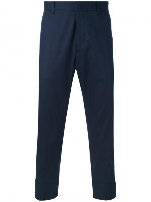 Классические брюки Paolo Pecora. Цвет: синий