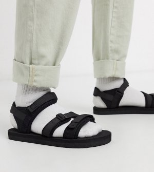 Черные сандалии для широкой стопы -Черный цвет ASOS DESIGN
