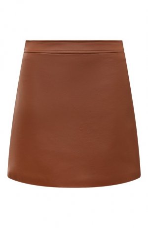 Кожаная юбка Simonetta Ravizza. Цвет: коричневый