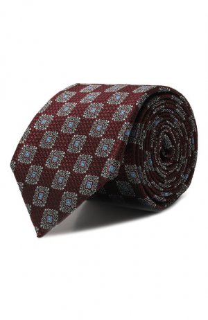 Шелковый галстук Canali. Цвет: бордовый