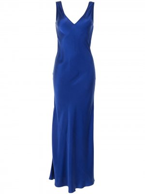 Платье-комбинация без рукавов с V-образным вырезом VOZ. Цвет: синий