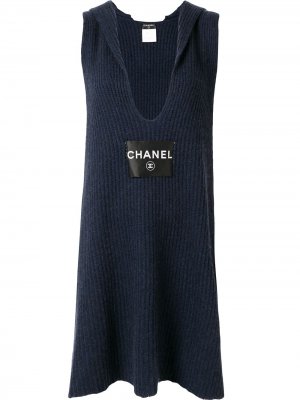 Вязаное платье Chanel Pre-Owned. Цвет: синий