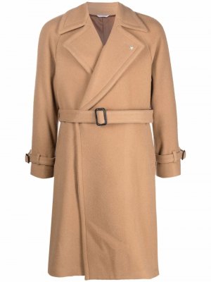Пальто с поясом Manuel Ritz. Цвет: коричневый