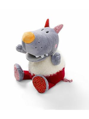 Волк Николас: музыкальная мягкая игрушка-копилка Lilliputiens. Цвет: серый, белый, красный