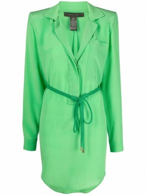 Шелковая блузка с веревочным поясом Federica Tosi. Цвет: зеленый