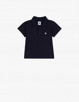 Хлопковая рубашка-поло , синий Petit Bateau