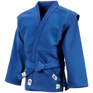 Куртка для самбо , сертификат FIAS, синий Green hill. Цвет: красный