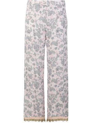 Пижамные брюки с принтом кроликов Prada. Цвет: многоцветный