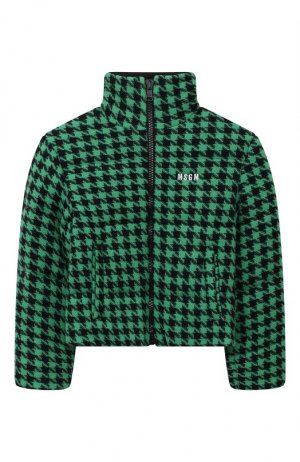 Текстильная куртка MSGM kids. Цвет: зелёный