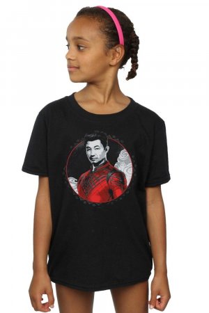 Хлопковая футболка с красным кольцом «Шанг-Чи и легенда десяти колец» , черный Marvel
