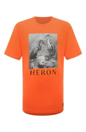 Хлопковая футболка Heron Preston. Цвет: оранжевый