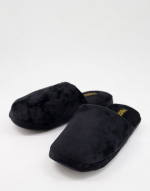 Черные пушистые мюли-слиперы -Черный цвет Truffle Collection