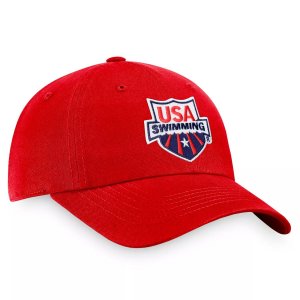 Мужская регулируемая шапка для плавания красного цвета с логотипом США Fanatics