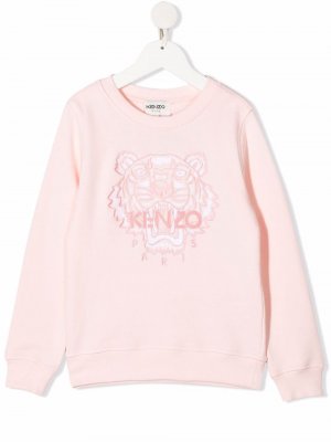 Толстовка с вышитым логотипом Kenzo Kids. Цвет: розовый