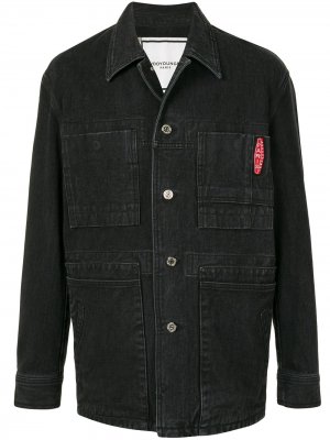 Однобортная джинсовая куртка Wooyoungmi. Цвет: черный