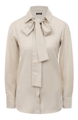 Шерстяная блузка Kiton. Цвет: кремовый