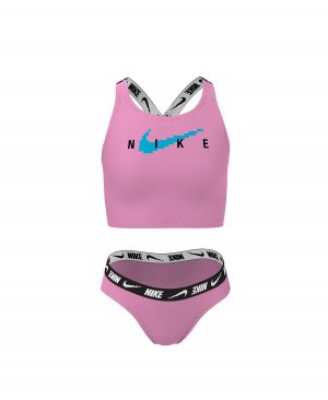 Верх и низ мидкини Big Girls с логотипом перекрещенной спинкой, комплект из 2 предметов Nike
