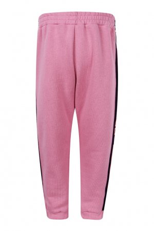 Спортивные розовые брюки с лампасами Gucci Kids. Цвет: розовый