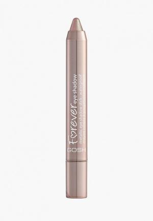 Тени для век Gosh Водостойкие в карандаше forever eyeshadow metallic stick waterproof 01 silver rose бежево- розовый оттенок. Цвет: прозрачный