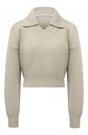Шерстяной свитер Alexander Wang. Цвет: зелёный