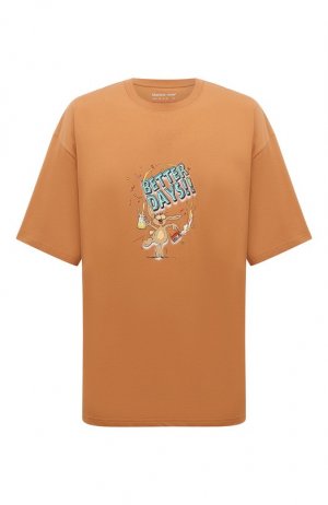 Хлопковая футболка Martine Rose. Цвет: оранжевый