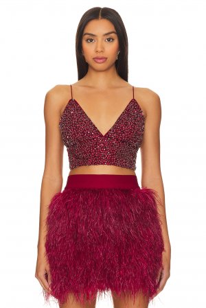 Топ Carli Crystal Bra, цвет Bordeaux Alice + Olivia