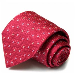 Красивый жаккардовый галстук в вишневых тонах 58737 Celine. Цвет: красный