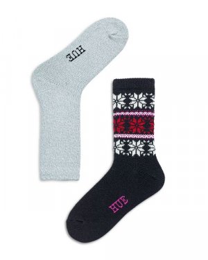 Носки-ботинки Multi Snowflake, упаковка из 2 шт. HUE, цвет Black Hue