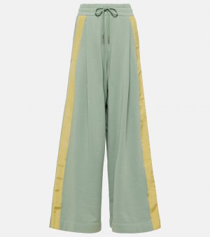 Широкие спортивные брюки из хлопкового джерси , зеленый Dries Van Noten