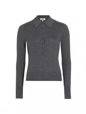 Стерлинговый свитер с воротником L'Agence, серый L'AGENCE