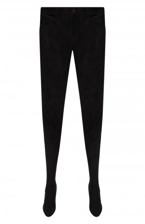 Замшевые брюки Saint Laurent. Цвет: чёрный