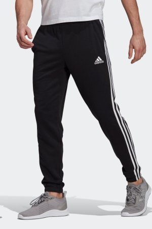 Sportswear Essentials махровые зауженные джоггеры с 3 полосками, черный Adidas