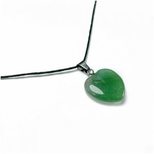 Кулон / подвеска талисман Сердце на шнурке, Нефрит, 2 см GrowUp. Цвет: зеленый