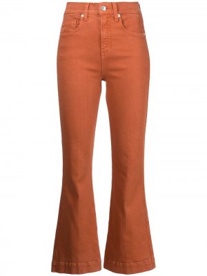 Укороченные расклешенные джинсы с завышенной талией Veronica Beard. Цвет: оранжевый