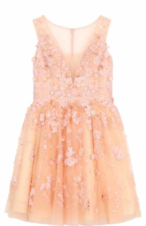 Приталенное мини-платье с цветочной отделкой Basix Black Label. Цвет: розовый
