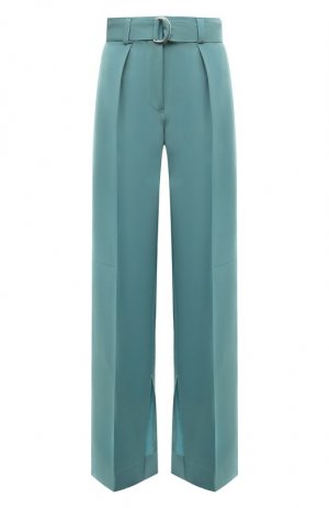 Шерстяные брюки Jil Sander. Цвет: зелёный