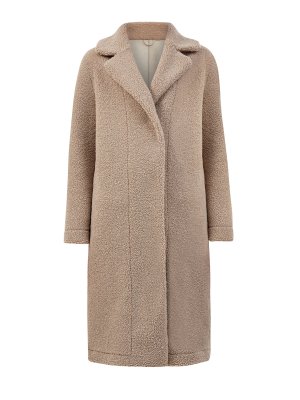 Пальто Shannon классического кроя из теплого эко-меха HETREGO. Цвет: бежевый