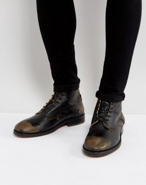 Кожаные ботинки на шнуровке H By Hudson Mckendrick. Цвет: черный