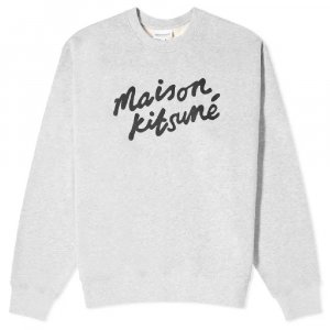 Толстовка Maison Kitsune Handwriting Comfort Crew, серый Kitsuné